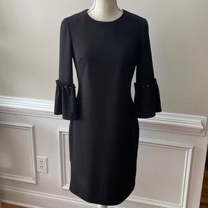 Elegant Black Bell Sleeve Dress